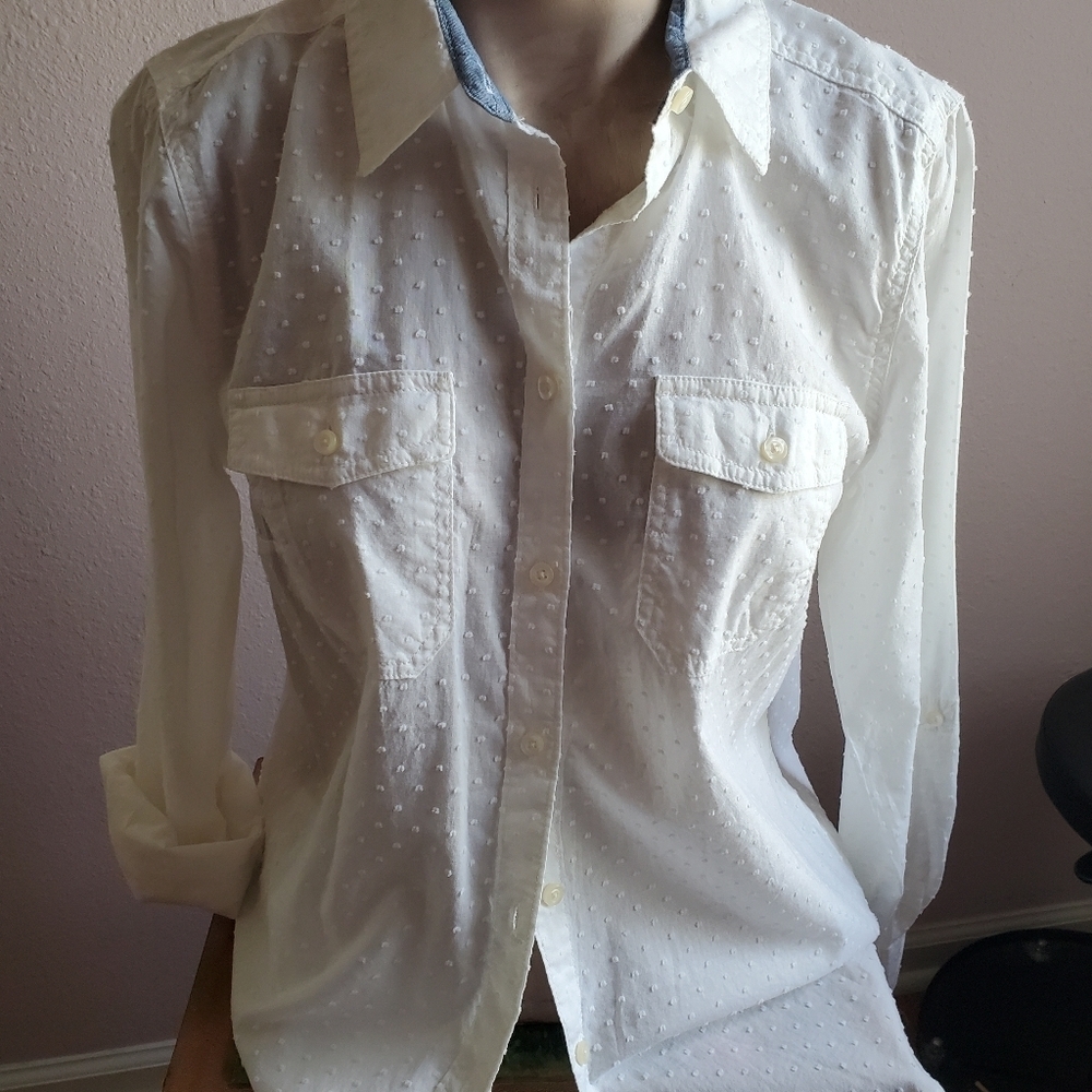 St Johns Bay White button up blouse - Picture 14 of 15